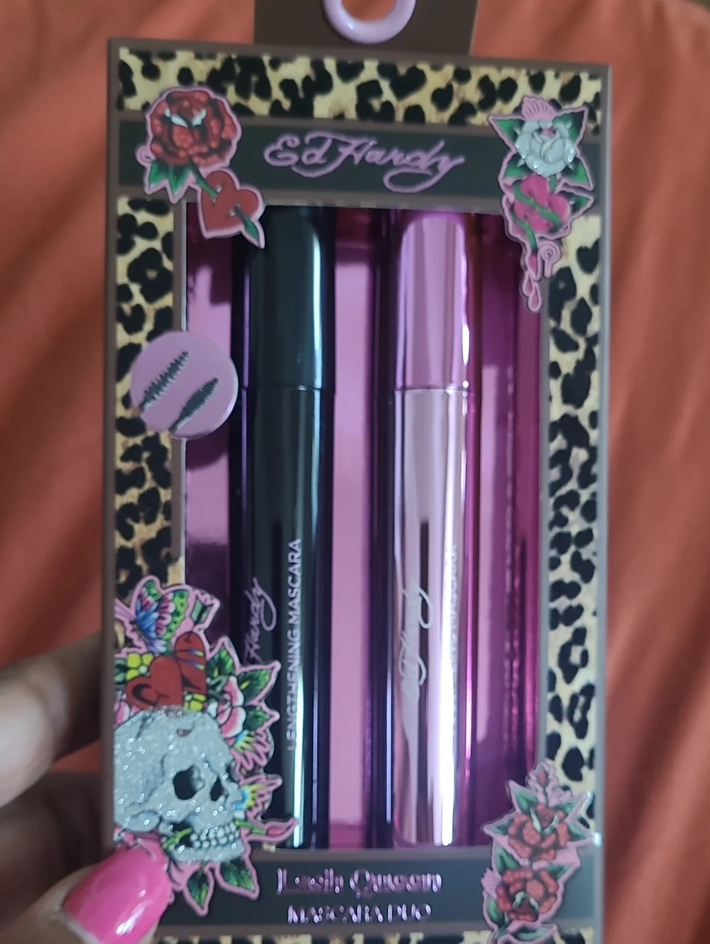 Ed Hardy Mascara Duo — Black & Pink Metallic Tubes